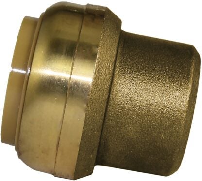 SharkBite U520LFA End Cap, 1 in, Brass, Chrome, 200 psi Pressure