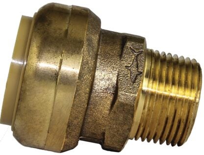 SharkBite U142LFA Pipe Connector, 1 x 3/4 in, MNPT, Brass, 200 psi Pressure