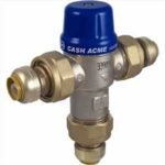 Cash Acme Heatguard 110-D Series 24504 Thermostatic Mixing Valve, Brass/EPDM/Polymer/Steel