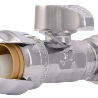 SharkBite 23049-0000LF Stop Valve, 1/2 x 1/4 in Connection, Compression, 200 psi Pressure, Brass Body