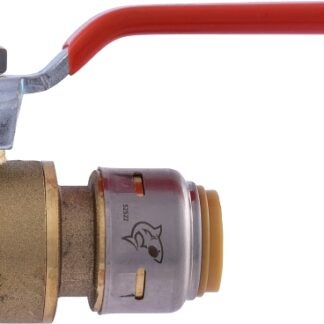 SharkBite Max UR22182 Ball Valve, 1/2 in Connection, Push x FNPT, 250 psi Pressure, DZR Brass Body