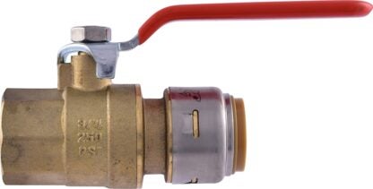 SharkBite Max UR22186 Ball Valve, 3/4 in Connection, Push x FNPT, 250 psi Pressure, DZR Brass Body