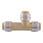 SharkBite Max UR3362CA Tee, 1/2 in, Push Slip, Brass, 250 psi Pressure