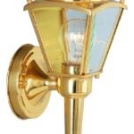 Boston Harbor 4003H-2 Outdoor Wall Lantern, 120 V, 60 W, Steel Fixture, Polished Brass Fixture