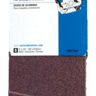 NORTON 01744 Sanding Belt, 4 in W, 24 in L, 50 Grit, Coarse, Aluminum Oxide Abrasive