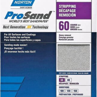 Norton 02622 Sanding Sheet, 11 in L, 9 in W, Coarse, 60 Grit, Aluminum Oxide Abrasive, Fiber Backing