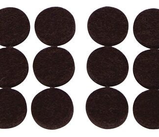 ProSource FE-50229-PS Furniture Pad, Felt Cloth, Brown, 1/2 in Dia, 5/64 in Thick, Round