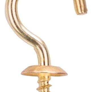 ProSource LR394 Cup Hook, 1/2 in Opening, 5 mm Thread, 1-1/4 in L, Brass, Brass Sells in Quantity of 20