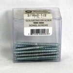 Reliable DZ316212VP Dowel Screw, 3/16-11 Thread, 2-1/2 in L, Regular Point, Steel, Zinc, 25 BX