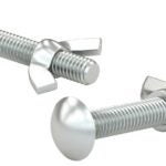 Fasteners Carport Full Thread Carriage Bolt Butterfly Nut, Pan, Round Head, Steel, Coarse Thread