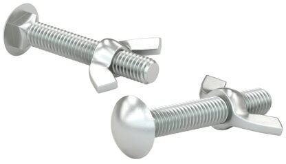 Fasteners Carport Full Thread Carriage Bolt Butterfly Nut, Pan, Round Head, Steel, Coarse Thread