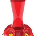 Perky-Pet 403CP Bird Feeder, 8 oz, 4-Port/Perch, Plastic, Red, 9-1/2 in H