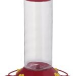 Perky-Pet 209B Bird Feeder, 30 oz, 6-Port/Perch, Glass/Plastic, Bright Red/Yellow, 8.3 in H