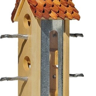 Perky-Pet 50171 Tin Jay Wood Bird Feeder, 2 lb, Fir Wood, Hanging/Pole Mounting Sells in Quantity of 2