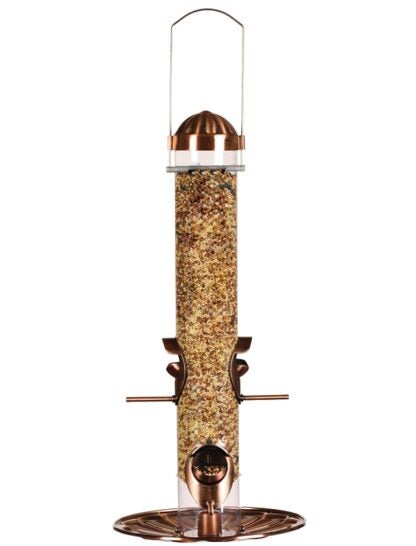 Perky-Pet 385-2 Wild Bird Feeder, 17 in H, Copper, 1.8 lb, Plastic, Clear, Antique Copper, Hanging/Pole Mounting Sells in Quantity of 2