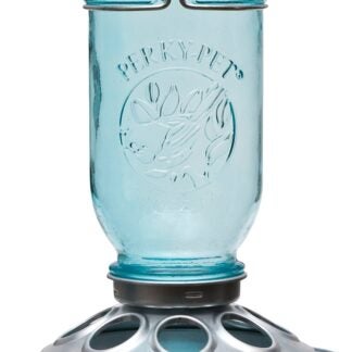 Perky-Pet 784 Wild Bird Feeder, Mason Jar, 1 lb, Vintage Blue, Hanging Mounting Sells in Quantity of 2