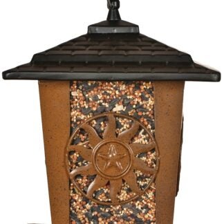 Perky-Pet 370 Seed Lantern Feeder, Sun, Star, 3 lb, Metal, Brown, 10.26 in H, Hanging/Pole Mounting Sells in Quantity of 2