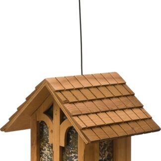 Perky-Pet 50172 Wild Bird Feeder, Mountain Chapel, 3.5 lb, Fir Wood, 13.23 in H, Pole Mounting Sells in Quantity of 2