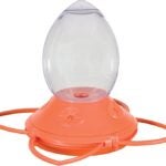 Perky-Pet 449-2 Bird Feeder, 32 oz, 4-Port/Perch, Plastic, Clear/Orange