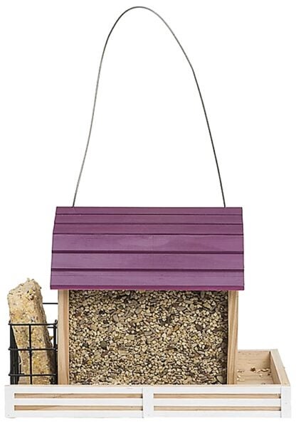 Perky-Pet 50181 Wood Chalet Wild Bird Feeder, Star Barn, 2 lb, Pine, Hanging Mounting