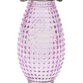 Perky-Pet 8131-2 Bird Feeder, Hobnail Vintage, 16 oz, 4-Port/Perch, Glass, Pale Cranberry, 10-1/4 in H