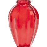 Perky-Pet 8133-2 Bird Feeder, Daisy Vase Vintage, 18 oz, 4-Port/Perch, Glass, Red, 12.7 in H