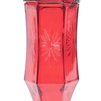 Perky-Pet 8139-2 Bird Feeder, Ruby Starburst Vintage, 16 oz, 4-Port/Perch, Glass, Red, 8-1/2 in H