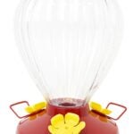 Perky-Pet 273B Bird Feeder, Fluted Balloon, 32 oz, Nectar, 3 -Port/Perch, Plastic, 7-1/2 in H