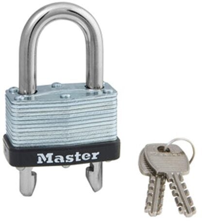 Master Lock 510D Padlock, Keyed Different Key, Adjustable Shackle, 9/32 in Dia Shackle, Steel Shackle, Steel Body