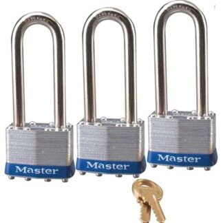 Master Lock 1TRILJ Padlock, Keyed Alike Key, 5/16 in Dia Shackle, 2-1/2 in H Shackle, Steel Shackle, Steel Body