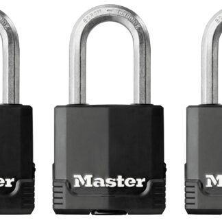 Master Lock Magnum Series M115BLCTRILFHC Padlock, Alike Key, 5/16 in Dia Shackle, Boron Carbide Shackle, Steel Body