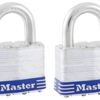 Master Lock 5T Padlock, Keyed Alike Key, 3/8 in Dia Shackle, 1 in H Shackle, Boron Alloy Shackle, Steel Body, Laminated