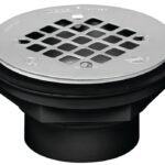 Oatey 42093 Shower Drain, ABS, Black, For: 2 in SCH 40 DWV Pipes, Stainless Steel Strainer