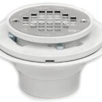 Oatey 42213 Shower Drain, PVC, White, Specifications: 2 in IPS Threaded Strainer