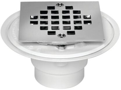 Oatey 42237 Shower Drain, PVC, White, For: 2 in, 3 in Pipes