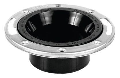 Oatey 43498 Closet Flange, 4 in Connection, ABS, Black, For: 3 in, 4 in Pipes