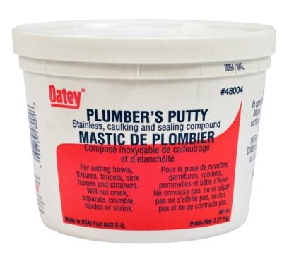 Oatey 48004 Plumbers Putty, Solid, Off-White, 2 kg Plastic Container