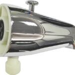 ProSource PMB-048 Bathtub Spout with Diverter, 5-1/4 in L, 3/4 x 1/2 in Connection, IPS, Zinc, Chrome Plated