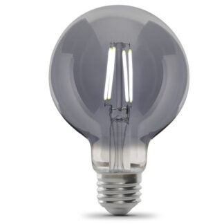 Feit Electric G25/SMK/VG/LED Filament LED Bulb, Globe, G25 Lamp, 25 W Equivalent, E26 Lamp Base, Dimmable, Smoke Sells in Quantity of 4