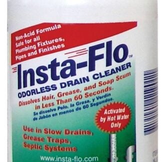 Insta-Flo IS-100 Drain Cleaner, Solid, White, Odorless, 1 lb Bottle Sells in Quantity of 12