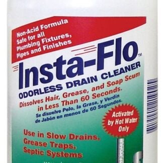 Insta-Flo IS-200 Drain Cleaner, Solid, White, Odorless, 2 lb Bottle Sells in Quantity of 6