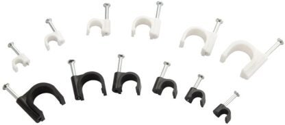 ProSource 60280 Cable Clip Assortment, Polyethylene/Steel, Black/White