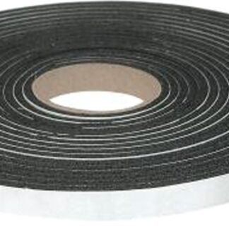 Climaloc Plus CF21002 Foam Tape, 3/8 in W, 17 ft L, 3/16 in Thick, Rubber, Black