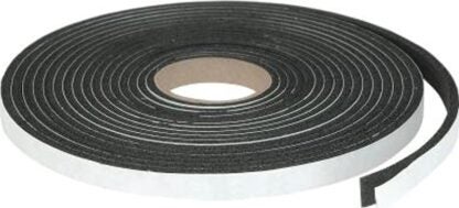 Climaloc Plus CF21001 Foam Tape, 3/8 in W, 17 ft L, 1/8 in Thick, Rubber, Black