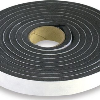 Climaloc CF12015 Foam Tape, 1 in W, 15 ft L, 1/2 in Thick, Polyethylene, Black