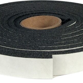 Climaloc CF12009 Foam Tape, 3/4 in W, 9.8 ft L, 1/4 in Thick, Polyethylene, Black