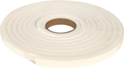 Climaloc CF12011 Insulating Foam Tape, 3/8 in W, 10 ft L, 1/4 in Thick, Polyethylene, White