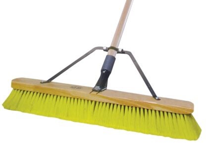 Quickie Jobsite 857SUS Multi-Surface Push Broom with Scraper, 24 in Sweep Face, 3-1/8 in L Trim, Bolt-On