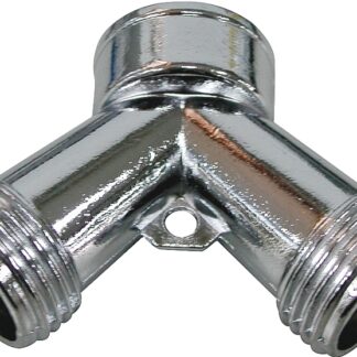 ProSource PMB-064 Y-Connector, 3/4 in x 3/4 in, Metal, Chrome, For: Garden Hose