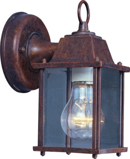 Boston Harbor AL1037-RB3L Outdoor Wall Lantern, 120 V, 60 W, A19 or CFL Lamp, Aluminum Fixture, Rustic Brown